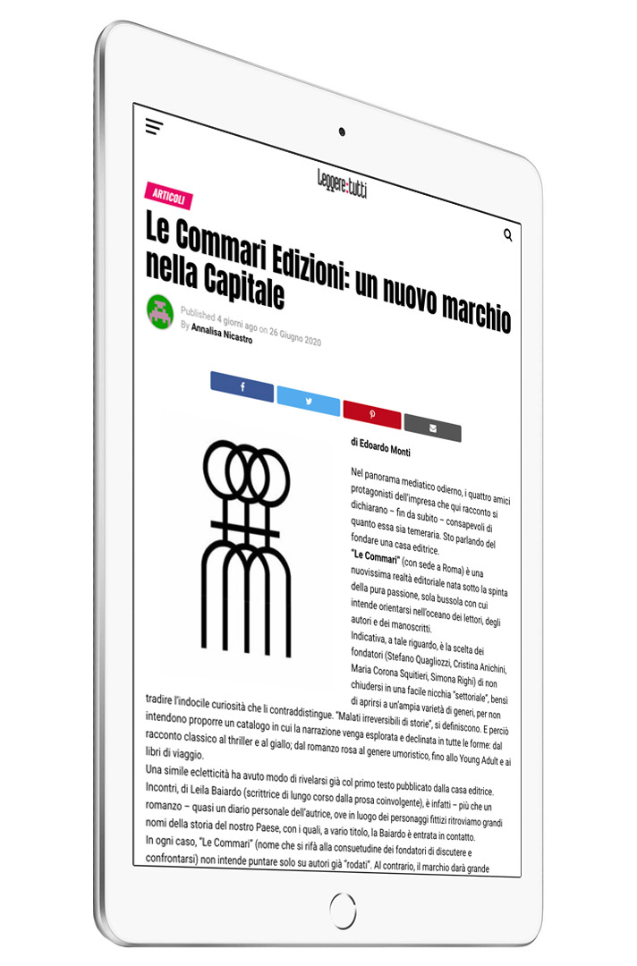 La rivista Leggere:tutti parla de Le Commari Edizioni