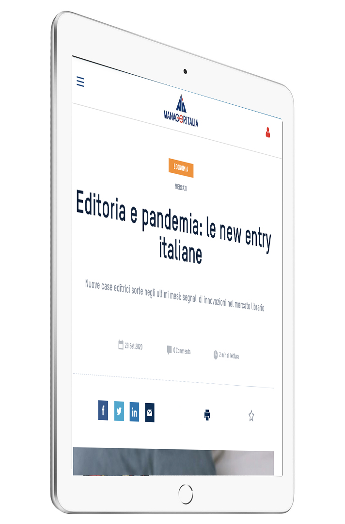Manageritalia.it parla di noi come new entry nell'editoria durante la pandemia