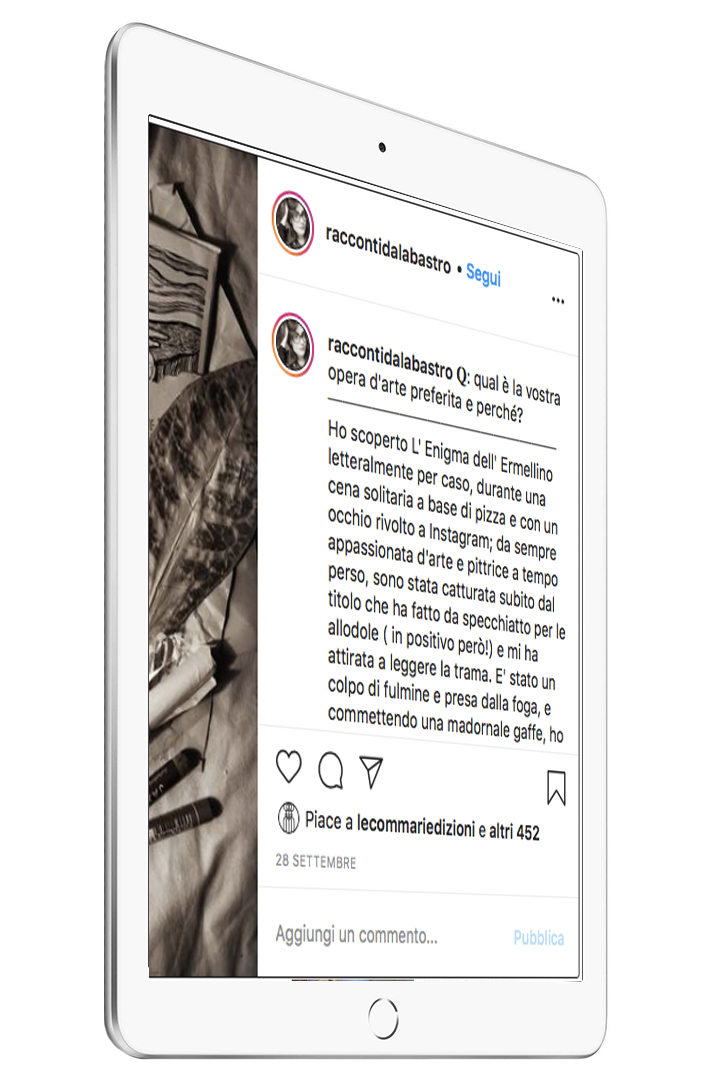 La book blogger Antonella di Racconti d'alabastro descrive con entusiasmo il suo incontro con L'enigma dell'ermellino